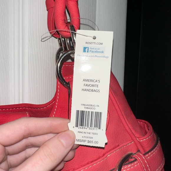 Coral pink Rosetti handbag & matching wallet - Picture 3 of 4